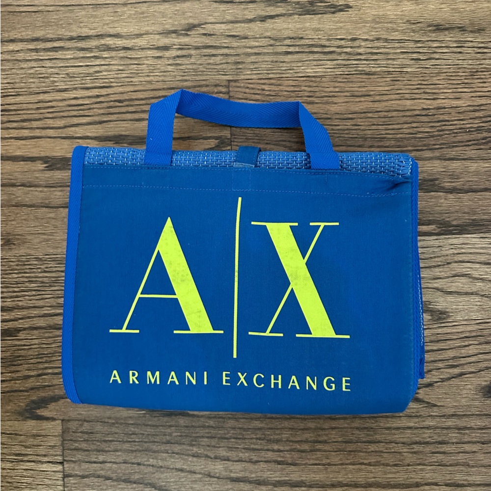 Armani Exchange foldable beach mat with inflatable pillow